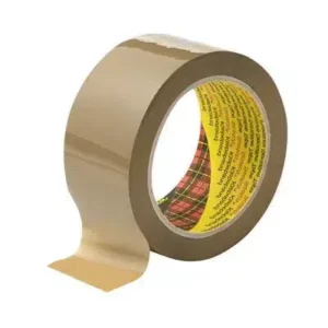 3M 3707 Polypropylene Adhesive Packaging Tape - Natural Rubber Adhesive - Havana - 50 mm x 66 m x 35 µm - per box of 36 rolls, 7000095237