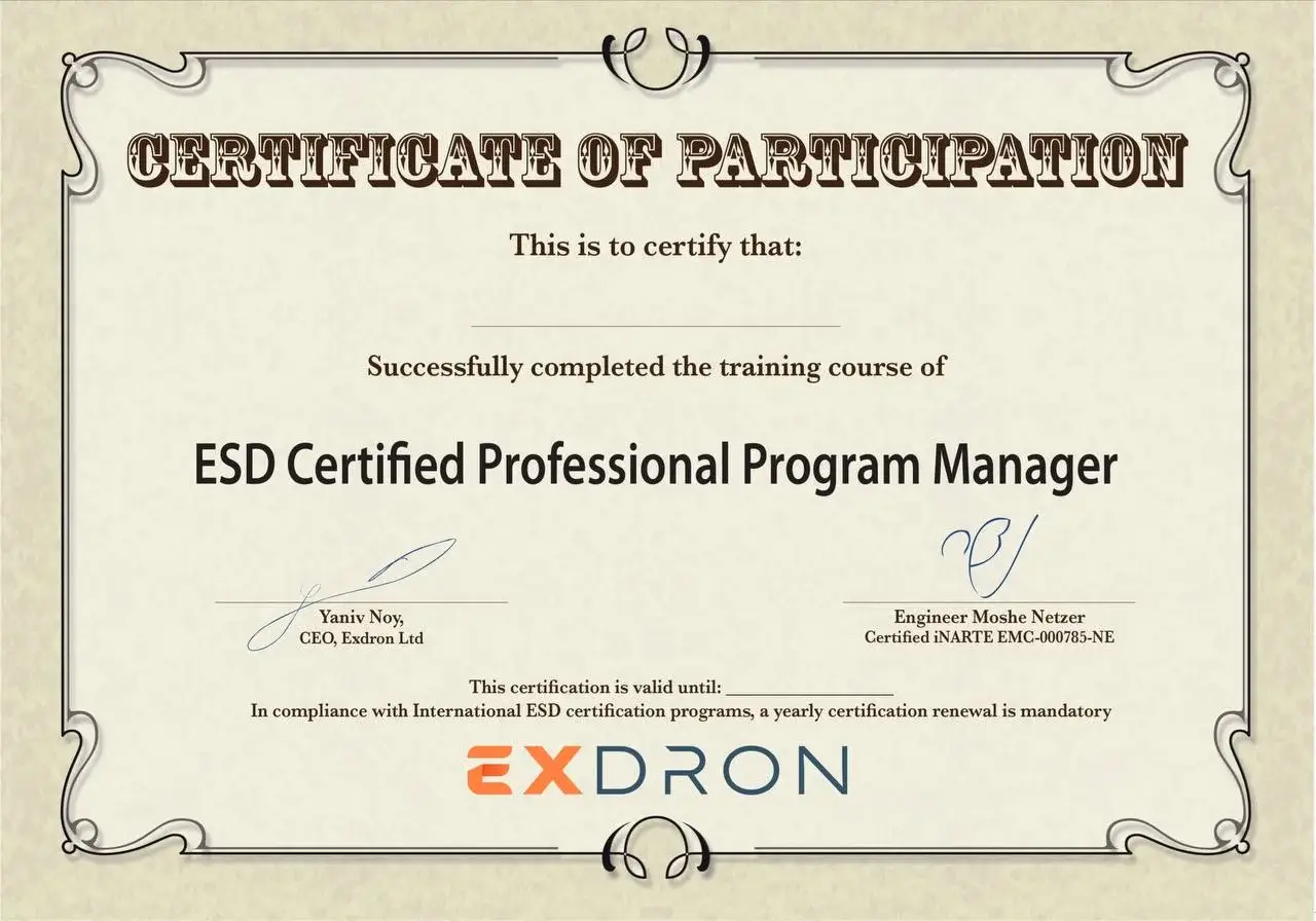 exdron esd certificate2
